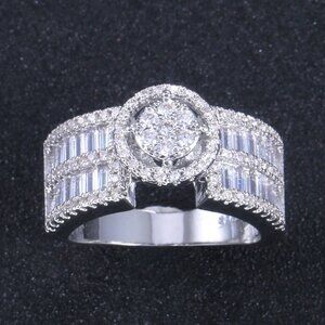 Charm Gemstone Zircon Luxury Diamond Chunky Rings for Women, INDN8167